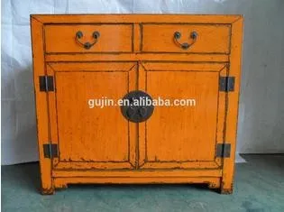 DISTRESSED CHINESE ANTIQUE SIDEBOARD BUFFET STORAGE CABINET