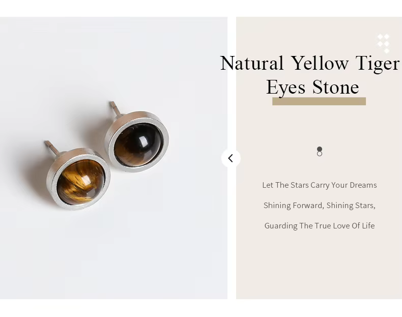 Natural tiger eye agate earrings