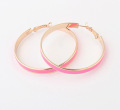 γλυκό νέα πώληση χονδρικής πώλησης μόδας καυτό χρώμα άνοιξης κοσμήματα μεταλλικό στρογγυλό σχήμα κράμα hoop σκουλαρίκια για τις γυναίκες 6 χρώματα