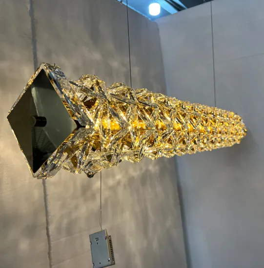 Modern Arts and Crafts Mission Crystal Steel Pendant