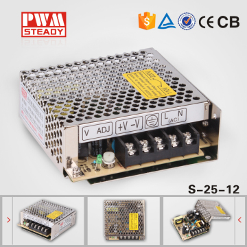 hot selling S-25-12 SMPS CE approved single output standard mva power supply transformer 12VDC 220VAC 2A 25W