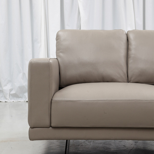 Sofa Kulit Minimalis Itali dengan Meja Sisi