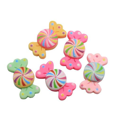 Fantazyjna żywica Lollipop Handmade Flatback Bowknot Candy Decoration Diy Scrapbooking Making Biżuteria Akcesoria Craft