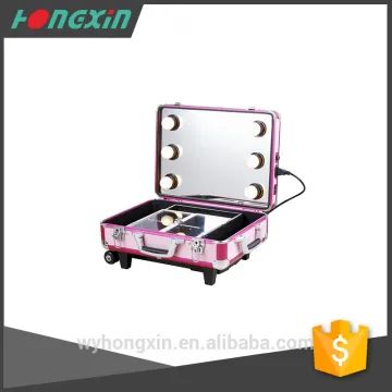 professional beauty factory ABS wholesale makeup train case With Mirror