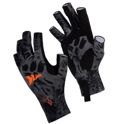 Polyester Sun Protection Flexible Breathable Fishing Fingerless Gloves