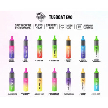 Buena revisión Tugboat Evo 4500 Puffs desechable Vapor