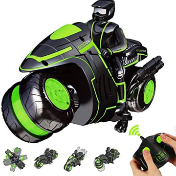 Flytec 360 Action Rotating Drift Stunt 2WD RC Motorcycle: High-Speed 2.4GHz Radio Control Toy for Kids