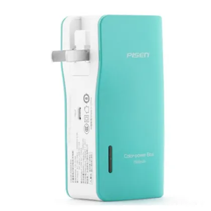 Original PISEN Multi Color 5000mAh AC Plug Travel Power Bank For Mobile Phone