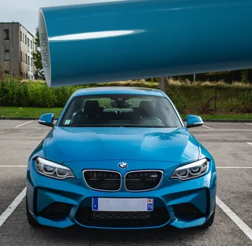 super gloss blue car wrap vinyl