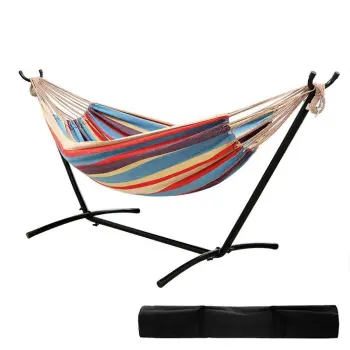 Outdoor Folding Hammock with Stand and Canopy: The Perfect Large Two Person Beach Swing and Hanging Bed Experience