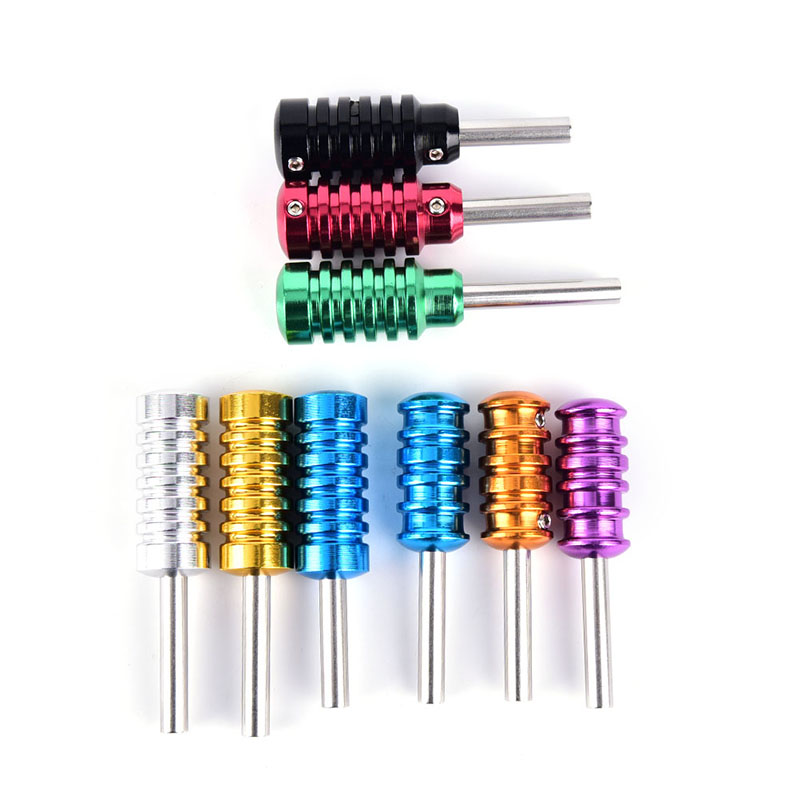 Tattoo Machine Colorful Aluminum Alloy Handle Grip Tube Tip With Back Stem