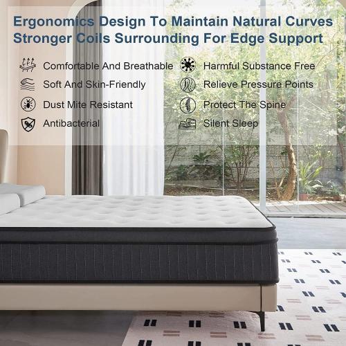 Spring Mattress 10 Inch Gel Memory Foam Spring Hybrid Mattress Supplier