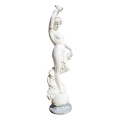 Marble Female Statue: Hand-Carved Elegance Indoors/Outdoors