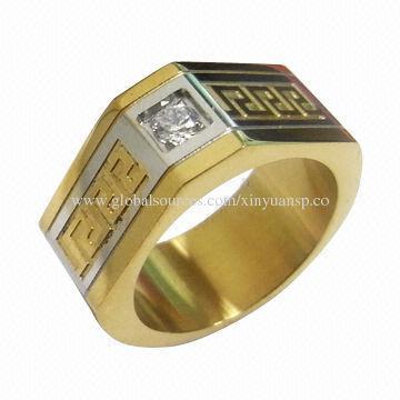 Ring, Stainless Steel, Gold