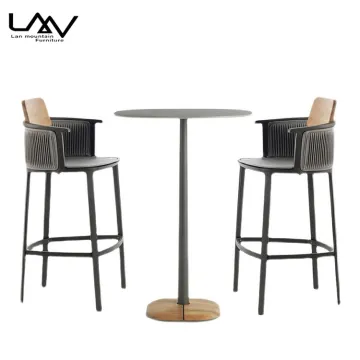 Modern Outdoor Rope Bar Furniture Set - Chair and Table for Hotel Garden or Patio