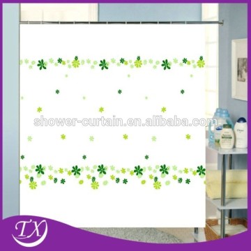 Fresh Leaves Printing Polyester Fabric Bathroom Shower Curtain