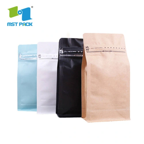 Custom Print Branded Kraft Paper Zipper Pouches Bags