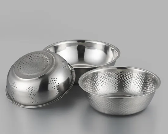 Three Piece Stainless Steel Rice Sieve Tray