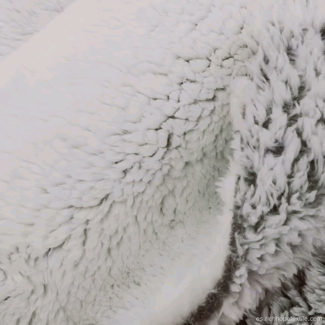 Tejido liso de doble cara con brillo de pelo largo