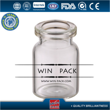 7ml clear rolling mouth tube glass bottle with aluminium cap, tube glass bottle manufacturer for chemical
