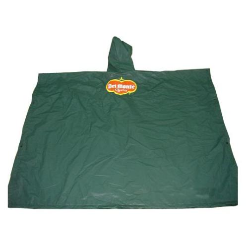 Màu xanh lá cây Pvc chống thấm Poncho