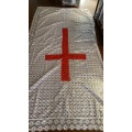 coffin cover embroidery cross lace fabric