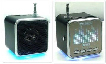 Mini Digital Fm Radio Speak With Flashlight/ Radio With Sound Spectrum 7 Colors Flashlight