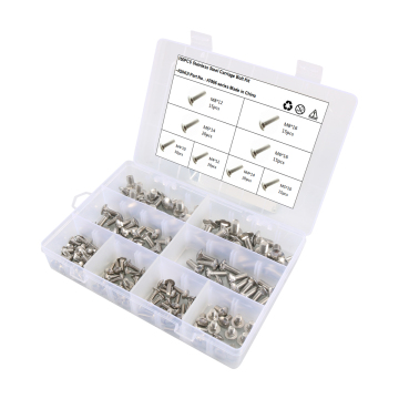 BAJUTU Wholesale Price 150pcs 304 Stainless Steel Neck Carriage Bolt Kit For Machinery Industry