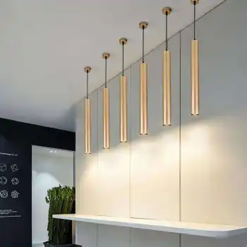 Modern Nordic Style Long Tube Chandelier: Perfect Illumination for Restaurants, Bars, Offices, Hotels, and Front Desks