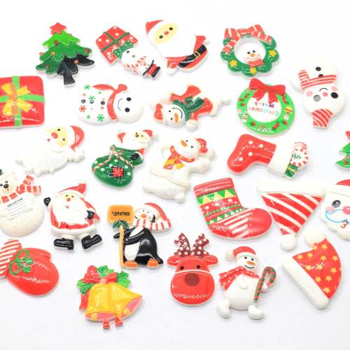 Harz Flat Back Weihnachten Schleim Charms für DIY Figuren Dekoration