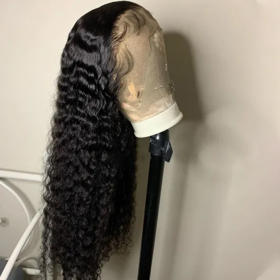 Raw Mink Brazilian Afro Curly Virgin Human Hair Hd Full Lace Front Wig Cheap Transparent Lace Frontal Wig For Black Women Vendor