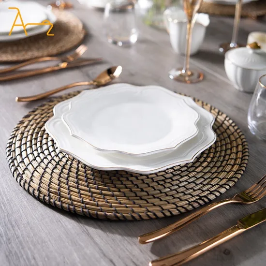 Wholesale Ceramic Dinnerware Sets: White Flowers Shape Porcelain Stoneware Plates for Wedding, Events, Restaurants, and Hotels