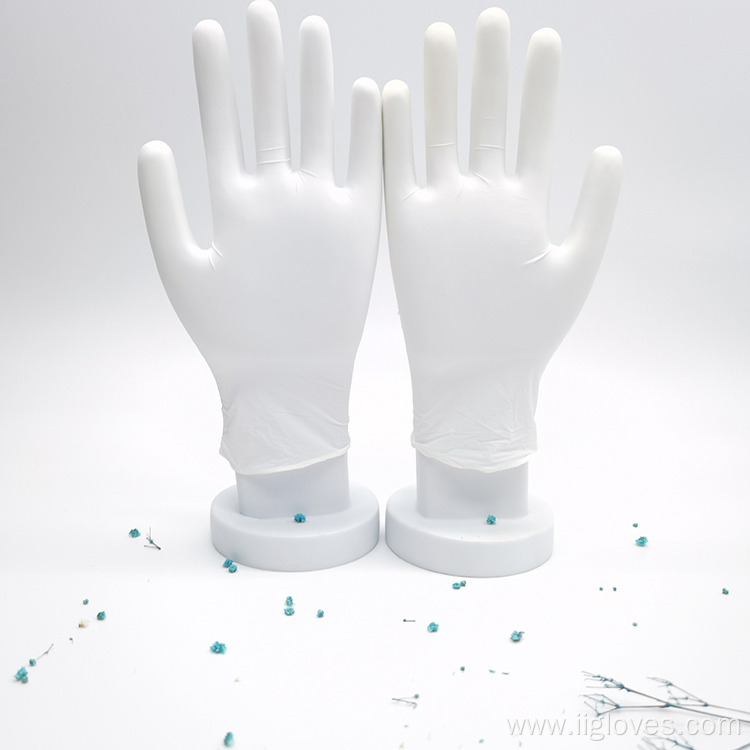 Household Safety Protective Working White Nitrile Gloves