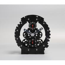 Black Round Table Gear Clock