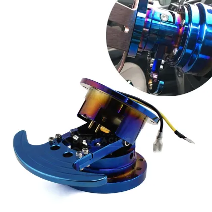 Carbon Fiber Burnt Blue Ding Steering Wheel Quick Release Kit with LOGO