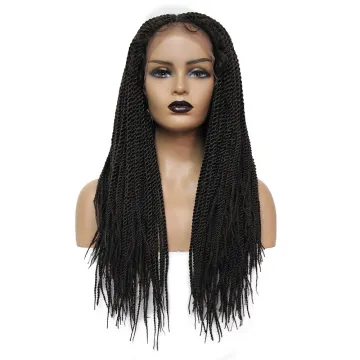 X-tress 26 Inch Lace Front Long Synthetic Braided Wig With Baby Hair Braids Wig For Black Afro Women Heat Resistant Fiber Wigs