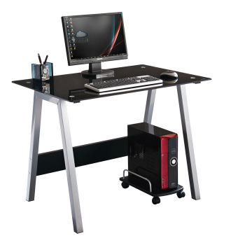 Black desktop computer table for office