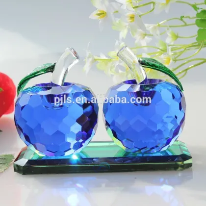 twin crystal apple for workmanship glass apples