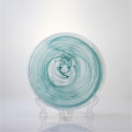 Wholesale Green Colored Frosted Cloudy Glass Plates Set