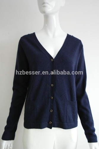 Fashion women wear spring 100%lambswool cardigan sweater