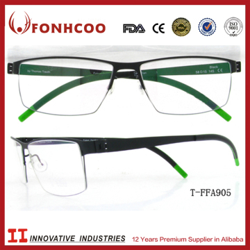 FONHCOO Italy Design Unisex Titanium Optical Frames Eyeglasses With Blue Tip