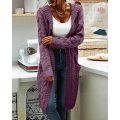 Womens Cable Knit Long Sleeve Sweater Women's Cardigan Pocket Hooded Casual Outwear Supplier