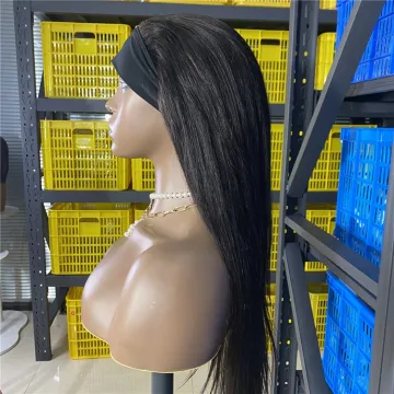 Annione Human Hair Wigs Raw Virgin Hair Human Hair Lace Front Straight Headband Wigs for Black Women 360 Lace Front Headband Wig
