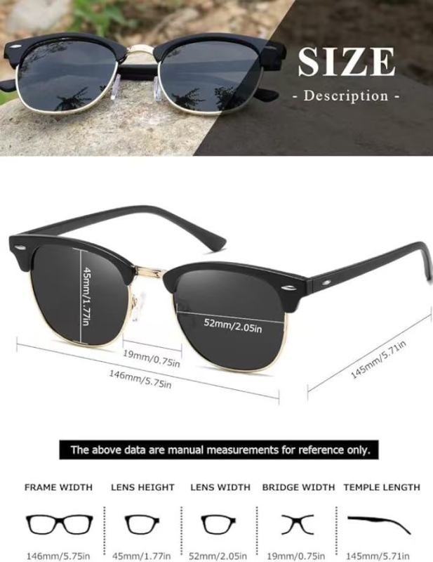 Classic Half Frame Shades for Style and Protection