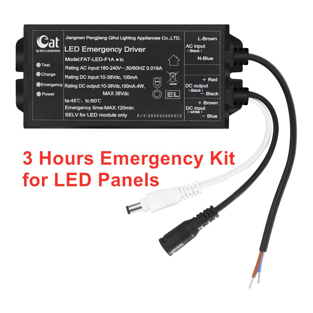 3 timmar nödbelysningssats för 600x600 LED -panel