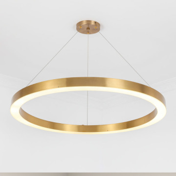 Copper Ring LED Chandelier Pendant Light for Living Room