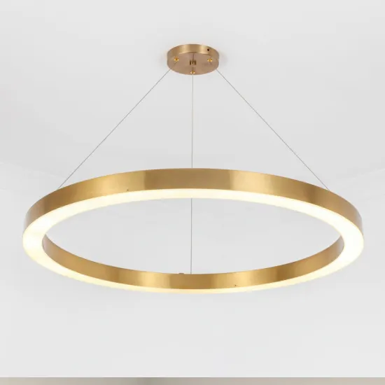 Copper Ring LED Chandelier Pendant Light for Living Room