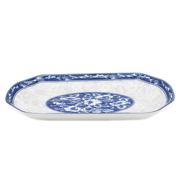 Blue And White Ceramic Oval Plate