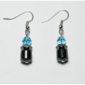 Hematite Taiji Earring con el hallazgo de color plata