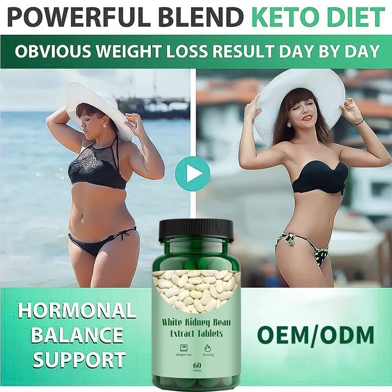 OEM/ODM Organic Vegan Weight Loss Tablets White Kidney Bean Extract Fast Fat Burning White Kidney Bean Slimming Tablets